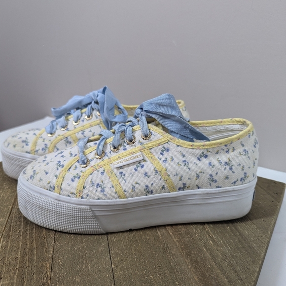 Superga x LoveShackFancy Floral Platform Sneakers – Size 38 / US 7.5 - Picture 3 of 12